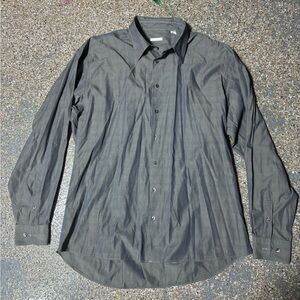 Halogen Gray Long Sleeve Button Up Shirt